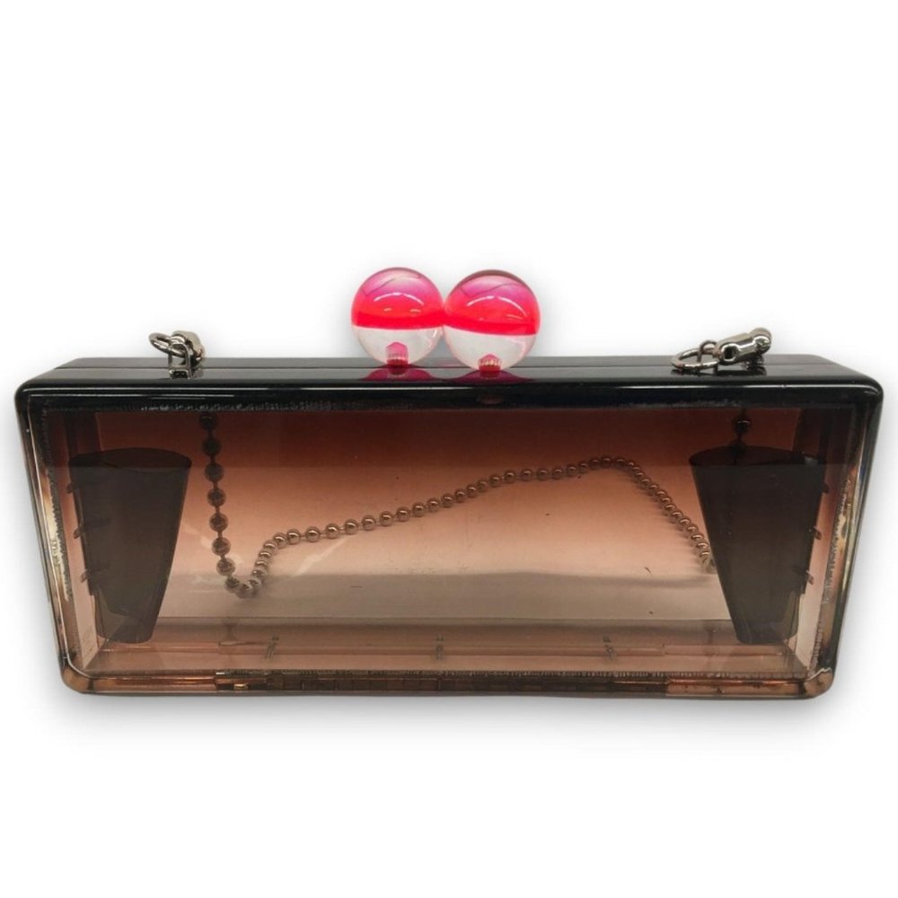 Furla Vintage Translucent Acrylic Lucite Convertible Shoulder/Clutch Bag